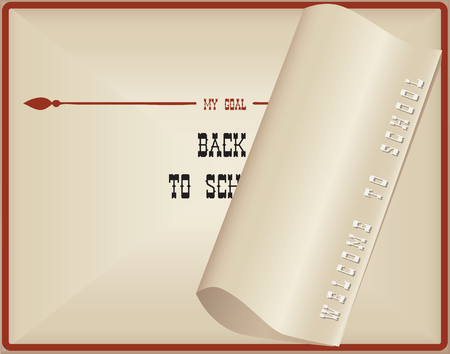 My goal back to school, welcome to school. Posterのイラスト素材