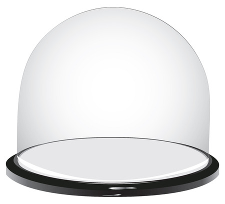 Glass container with a plastic base - Glass display domeのイラスト素材