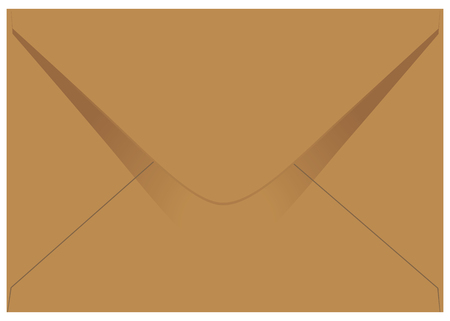 Standard mail envelope made from coarse brown paper, isolated on white background.のイラスト素材