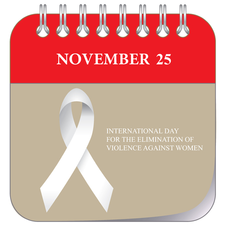 November twenty fifth  is violence against women. Calendar page for the eventのイラスト素材