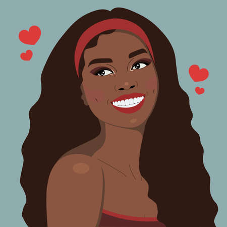 Illustration of a smiling young girlのイラスト素材