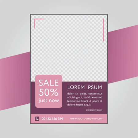 Bright flyer template for advertising and information.のイラスト素材