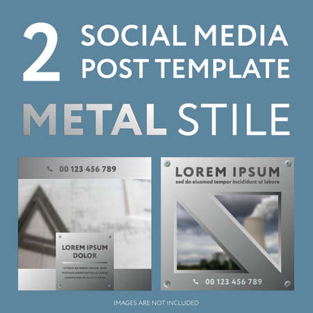 Two vector templates for social media posts.のイラスト素材