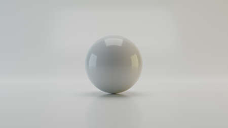 3d render White ball on a white background. Splash screen, the first screen for the site.の写真素材