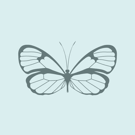 Vector illustration of butterfly silhouetteのイラスト素材