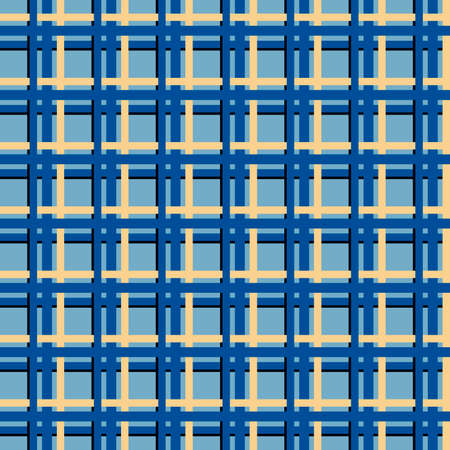 Vector illustration of seamless geometric abstract blue pattern.のイラスト素材