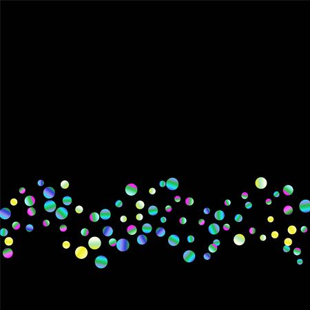 Colored confetti-points are scattered on a black background. Luxury festive background. Multicolored shiny abstract texture. Element of design. Vector illustration, EPS 10.のイラスト素材