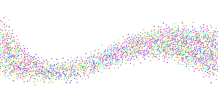 Colored confetti-points are scattered on a white background. Luxury festive background. Multicolored shiny abstract texture. Element of design.のイラスト素材