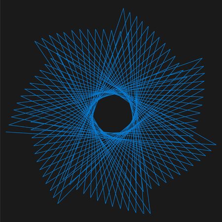 Abstract spirograph element for decorative design. Vector abstract complex circular pattern. Vector illustration. Abstract decorative floral spirograph circular element.のイラスト素材