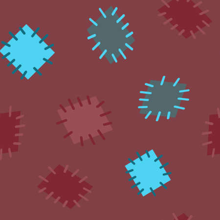 Seamless pattern in color patches bright cute background of multicolored scraps, sewn with different colors of thread can be used for fabric design, wallpaper, and postcards.のイラスト素材