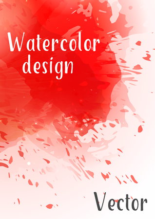 Watercolor vector background. Modern abstract background with splashes of watercolor paint template of design. Suitable for banner design, poster, booklet, report, journal.のイラスト素材