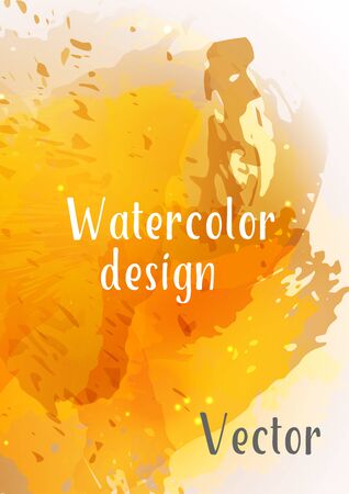 Vector watercolor background.Modern abstract background with splashes of watercolor paint. Template of design. Suitable for banner design, poster, booklet, report, journal.のイラスト素材