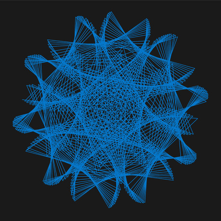 Abstract spirograph element for decorative design. Vector abstract complex circular pattern. Vector illustration. Abstract decorative floral spirograph circular element.のイラスト素材