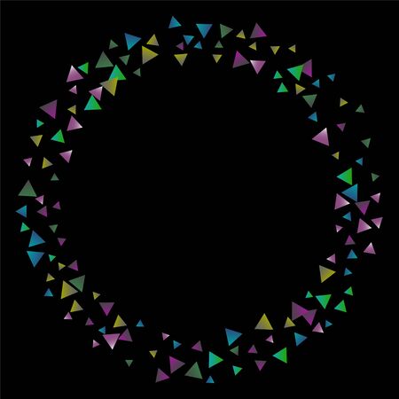 Confetti bright triangles on a black background.のイラスト素材