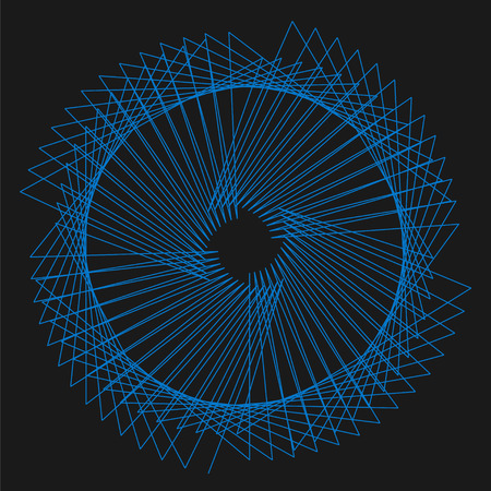Abstract spirograph element for decorative design. Vector abstract complex circular pattern. Vector illustration. Abstract decorative floral spirograph circular element.のイラスト素材