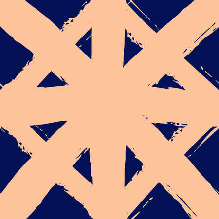 Seamless geometric pattern with abstract brush strokes. Modern stylish textured texture. Graphic design of Hipster. Vector Seamless Pattern. Texture fabric.のイラスト素材