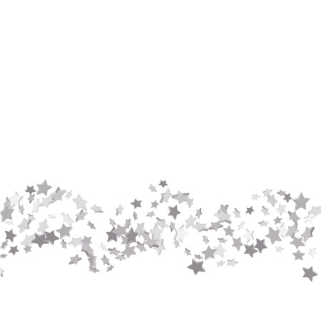 Star confetti. Silver casual confetti background. Bright design pattern. Suitable for your design, cards, invitations, gift.のイラスト素材