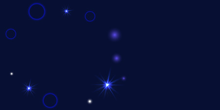 Abstract blue vector background. Chaotic stars shine in the night sky. Design element for postcard, poster, business card, cover.のイラスト素材