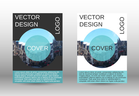 Modern cover design, magazine size a4.Set of two options. Future vector template for creating a fashionable abstract background for a brochure, poster layout, magazine. Eps 10.のイラスト素材