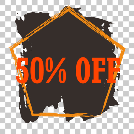 Modern minimalist sales banner.Marketing tag for promotion, commercial campaign.Isolated vector of modern illustration of stickers. Grunge painful background のイラスト素材