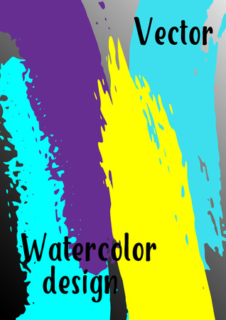 Vector watercolor background. Modern abstract background with multicolored brush strokes. Template of design. Suitable for the design of banners, posters, booklets, reports, magazines. EPS 10.のイラスト素材