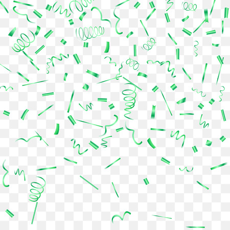 A bright shine of confetti. Abstract background with falling green tiny confetti. Luxury festive background for your design, cards, invitations, gift, vip. Vector.のイラスト素材