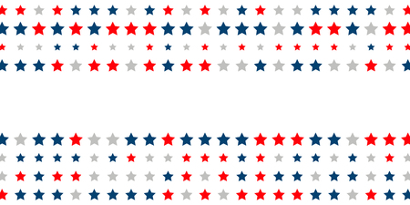Abstract background of red, blue, white stars in the colors of the United States, the patriotic stars of America. Vector illustration.のイラスト素材