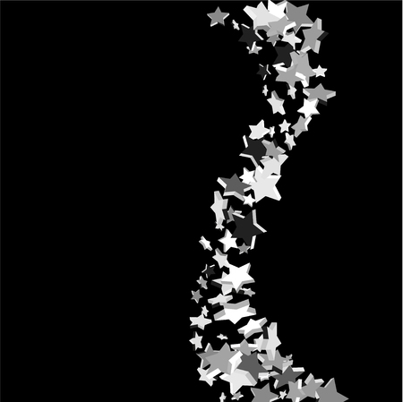 Star confetti. Silver casual confetti background.  Falling starry background. Bright design pattern. Suitable for your design, cards, invitations, gift, vip.のイラスト素材