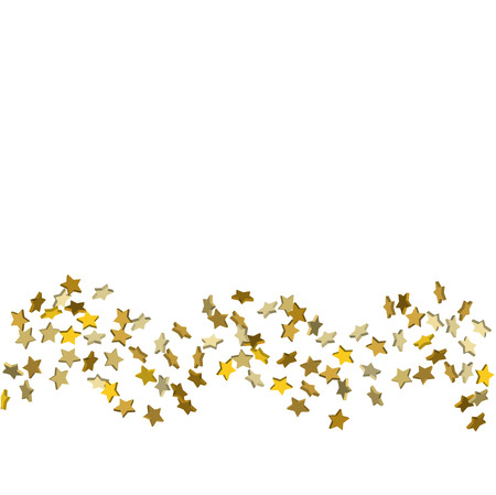 Vector white template with gold stars.  Illustration of flying shiny stars. Decorative element. Bright design pattern. Suitable for your design, cards, invitations, gift, vip.のイラスト素材