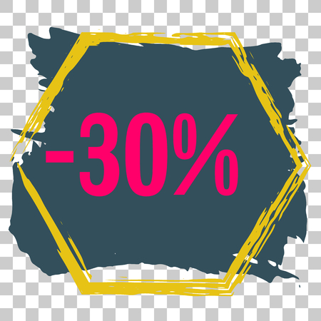 Modern minimalist sales banner.Marketing tag for promotion, commercial campaign.Isolated vector of modern illustration of stickers. Grunge painful backgroundのイラスト素材