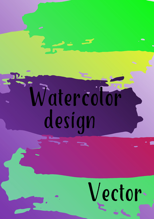 Vector watercolor background. Modern abstract background with multicolored brush strokes. Template of design. Suitable for the design of banners, posters, booklets, reports, magazines. EPS 10.のイラスト素材