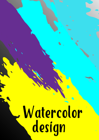 Vector watercolor background. Modern abstract background with multicolored brush strokes. Template of design. Suitable for the design of banners, posters, booklets, reports, magazines. EPS 10.のイラスト素材