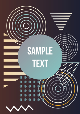 Minimum geometric coverage. Modern abstract cover from elements of style bauhaus, memphis and hipster. Modern design of posters, presentations and banners. Vector illustration.のイラスト素材