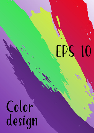 Vector watercolor background. Modern abstract background with multicolored brush strokes. Template of design. Suitable for the design of banners, posters, booklets, reports, magazines. EPS 10.のイラスト素材