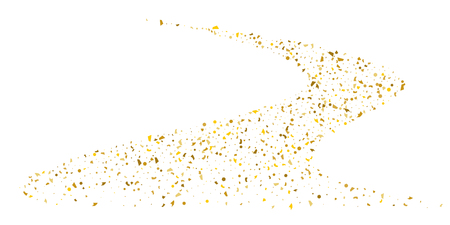 Golden glitter confetti on a white background.Gold banner. Decorative element. Luxury background for your design, logo, web, card, exclusive, certificate, gift, luxury, privilege,  store, present.のイラスト素材