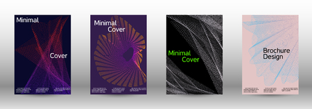 Cover design template set of a with abstract gradient linear waves. Fashionable style.  Suitable for creating a fashionable abstract cover, banner, poster.のイラスト素材