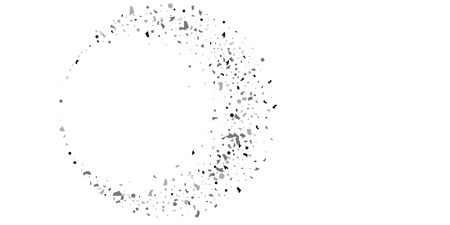 Silver glitter confetti on a white background. Illustration of a drop of shiny particles. Decorative element. Luxury background for your design, cards, invitations, gift, vip.のイラスト素材