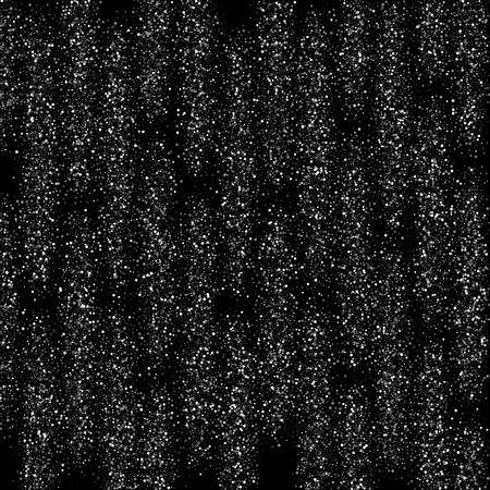 Silver shine of confetti on a black background. Illustration of a drop of shiny particles. Decorative element. Luxury background for your design, cards, invitations, gift, vip.のイラスト素材