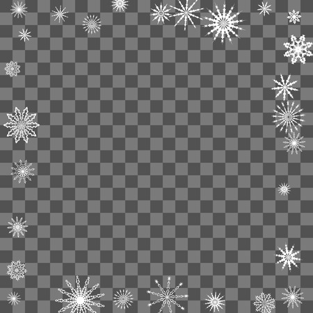 Christmas and New Year background vector with falling white snowflakes. Well suited for a Christmas card, banner or poster. EPS 10のイラスト素材