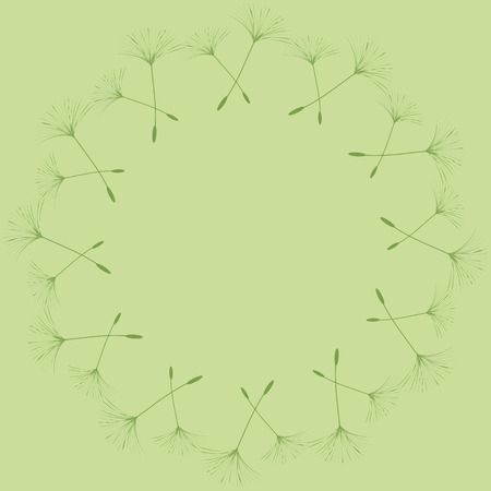 Abstract background of a dandelion for design.  The wind blows the seeds of a dandelion. Template for posters, wallpapers, posters. Vector illustrations.のイラスト素材