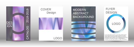 Set for liquid. Holographic abstract backgrounds. Bright mesh blurred pattern in pink, blue, green tones. Fashionable advertising vector in retro  for book, annual, mobile interface, web application.のイラスト素材