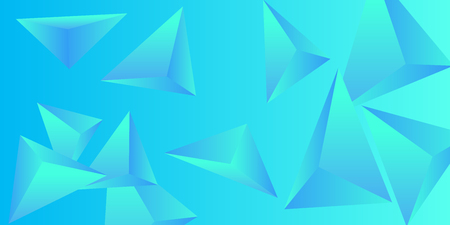 Triangle background. Abstract composition of triangular pyramids. Futuristic geometric background.  3D vector illustration . Blue  three-dimensional triangular pyramids in space.のイラスト素材