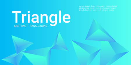 Triangle background. Abstract composition of triangular pyramids. 3D vector illustration . Minimal geometric background.  Blue  three-dimensional triangular pyramids in space.のイラスト素材