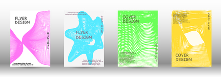 Set of modern abstract covers. Wave lines.Striped background. Trendy geometric patterns. EPS10 Vector Design.のイラスト素材