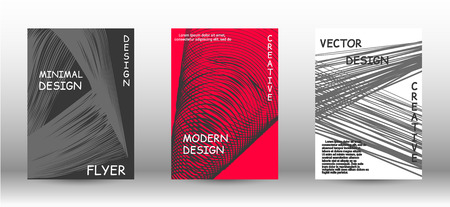 Minimal vector coverage. A set of trendy covers. Abstract cover with the effect of movement and distortion. Trendy geometric patterns. EPS10 Vector Design.のイラスト素材