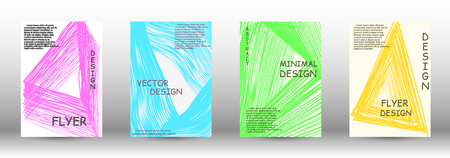 Cover design. Abstract cover with the effect of movement and distortion. Trendy geometric patterns. EPS10 Vector Design.のイラスト素材
