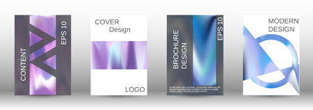 Set for liquid. Holographic abstract backgrounds. Bright mesh blurred pattern in pink, blue, green tones. Fashionable advertising vector in retro  for book, annual, mobile interface, web application.のイラスト素材