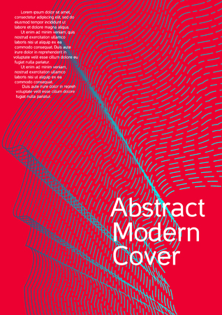 Cover design with abstract lines. Modern bright red background. Rich design of VIP. Future futuristic template for banner design, poster, booklet, report, journal. Vector.のイラスト素材