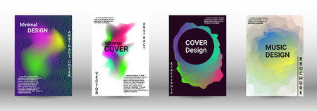 Abstract cover. Modern design template. Creative sound backgrounds from abstract lines, gradient wave, halftone to create a fashionable cover, banner, poster, booklet.のイラスト素材