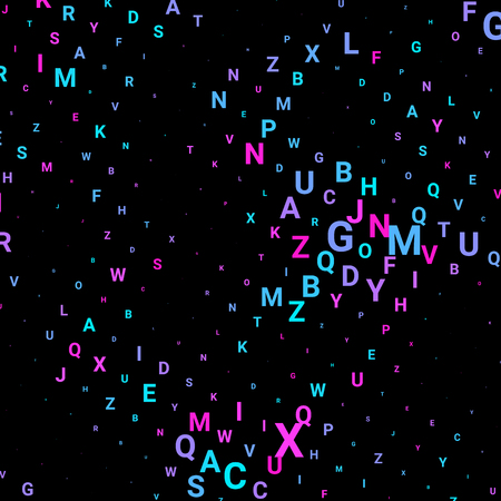 Abstract texture with letters. Vector colorful background made of alphabet symbols for posters, web sites, web pages, business cards, postcards, interior design.のイラスト素材